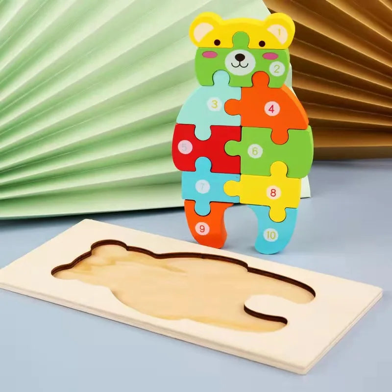 Puzzles en bois Montessori pour tout-petits / Jouets Montessori pour enfants de 2 à 5 ans / Puzzle éducatif 3D dinosaures