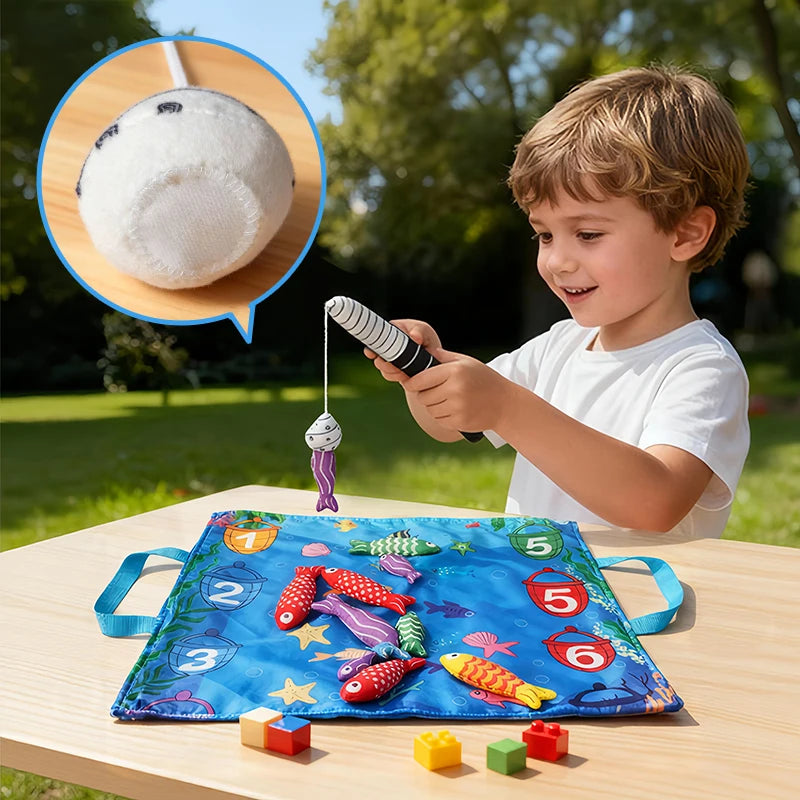 Jouets en tissu éducatifs pour bébés / Développement de l’attention et des capacités cognitives / Apaisants et organisants / Jeu de pêche amusant