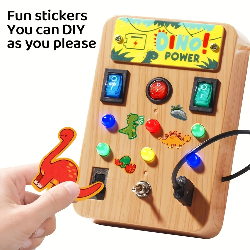 Panneau lumineux LED Montessori pour enfants, interrupteur de Simulation, panneau d'alimentation, bouton lumineux occupé, Puzzle, jouet d'apprentissage pour l'éducation précoce