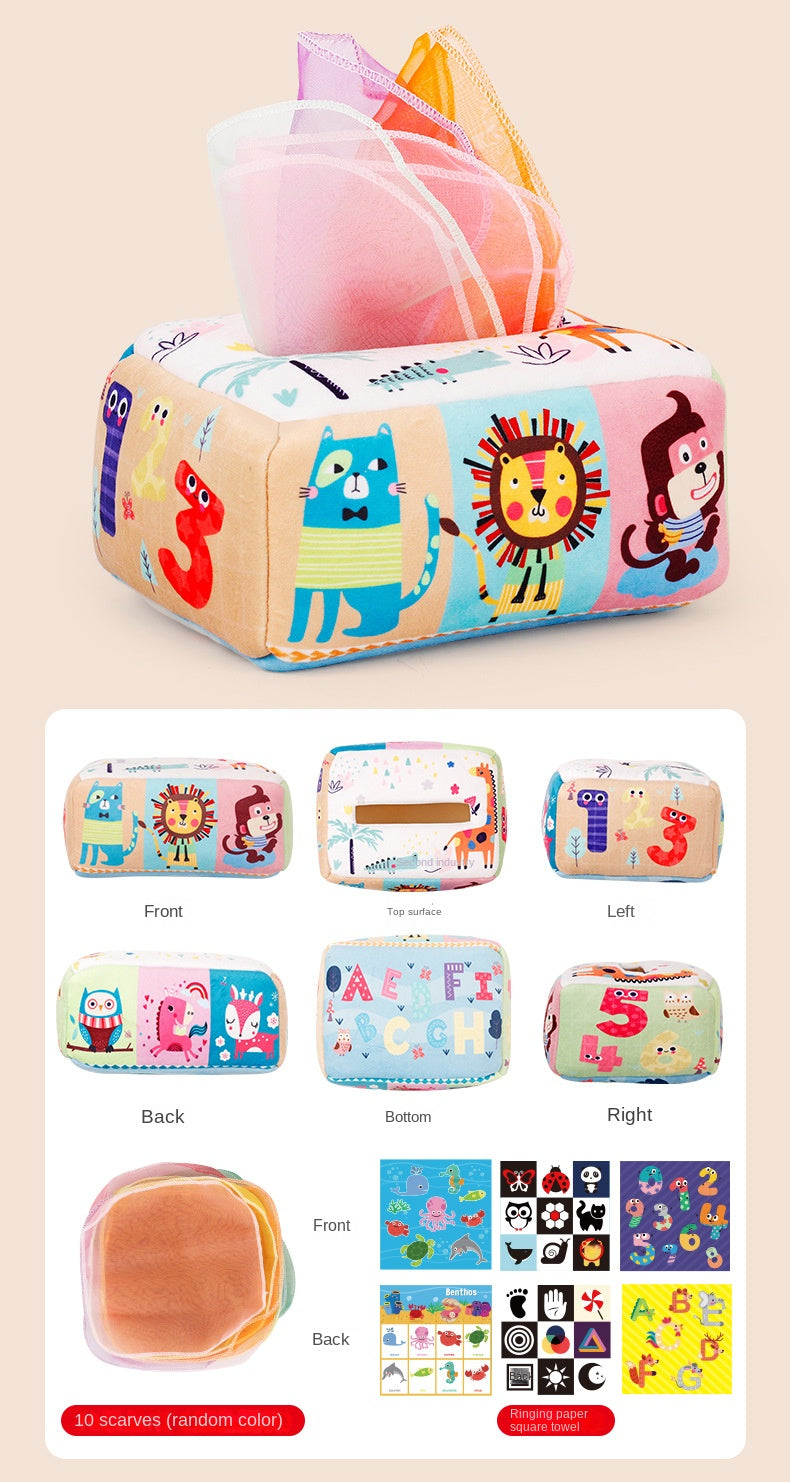 Jouet Montessori pour bébé, boîte à mouchoirs magique, activité d'apprentissage, jouet mentaires oriel pour enfants, exercice des doigts, jeu de société occupé