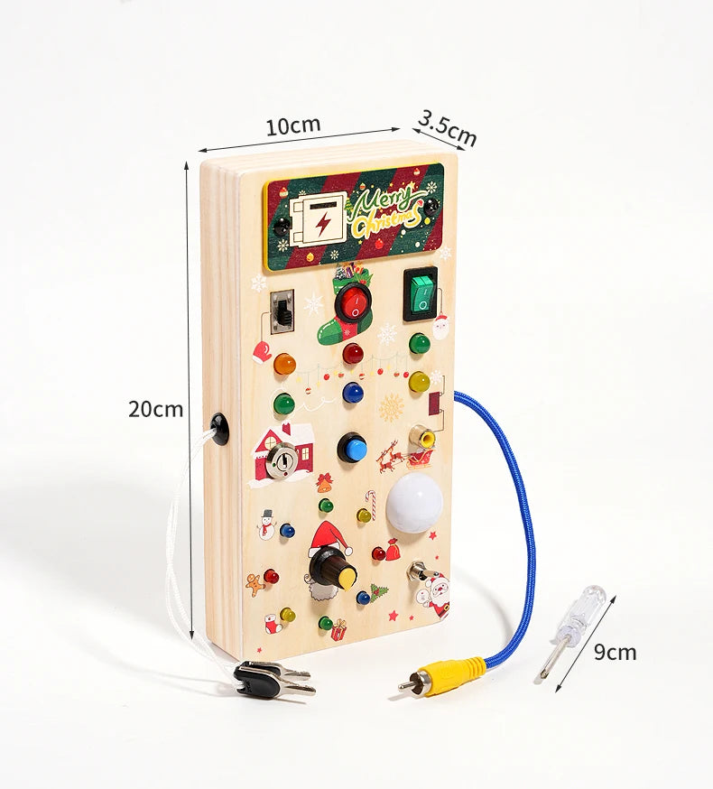 Jouets d'éducation précoce pour enfants, lumière Led électronique, planche sensorielle en bois pour bébé, Montessori, cadeaux de noël pour tout-petits