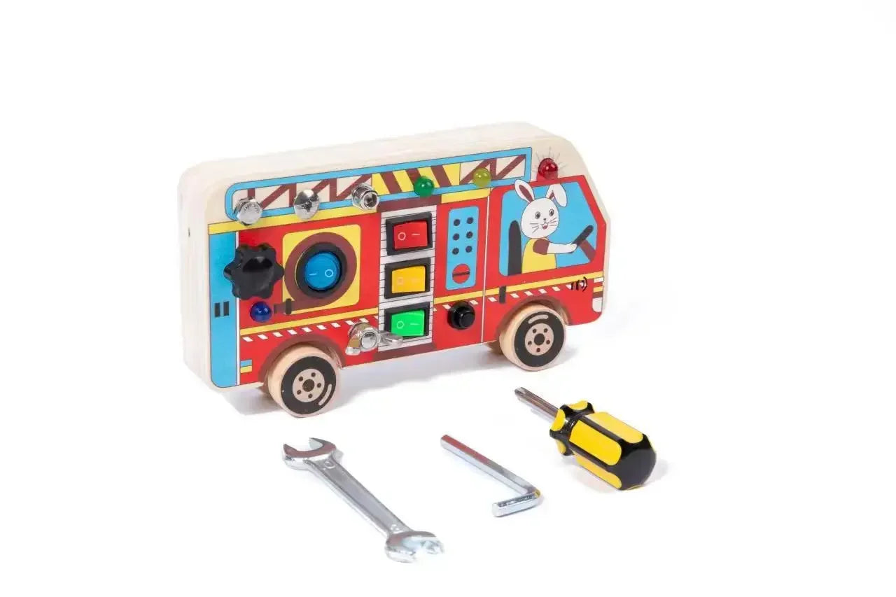 Planche d’activités Montessori / Circuit LED avec prise et interrupteur ON/OFF / Développement de la motricité fine et des capacités cognitives / Jouet éducatif pour bébés / Idée cadeau Busy Board