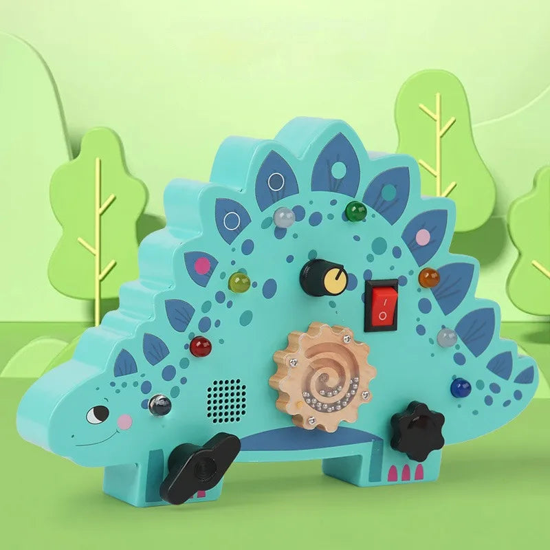 Planche d’activités Montessori / Circuit LED avec prise et interrupteur ON/OFF / Développement de la motricité fine et des capacités cognitives / Jouet éducatif pour bébés / Idée cadeau Busy Board