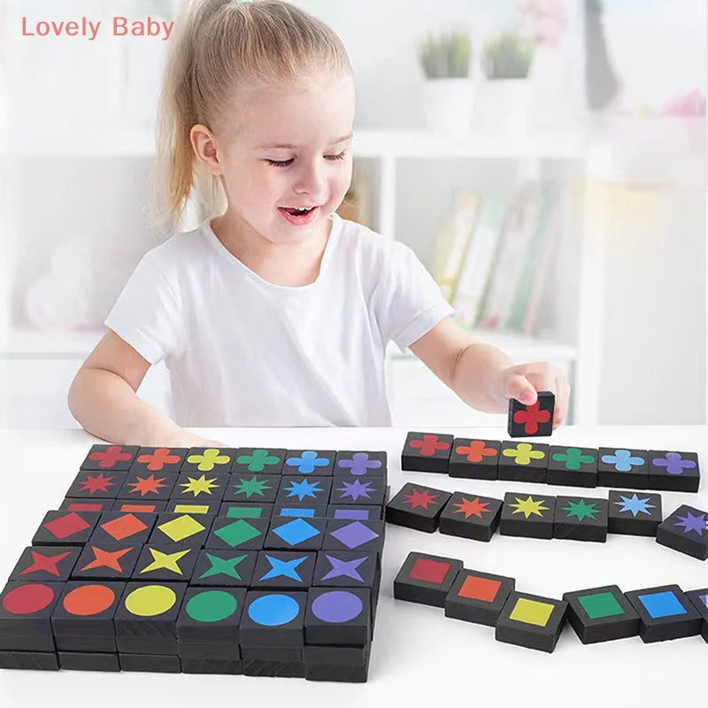 Cadeaux de Noël / Nouveaux jouets éducatifs pour enfants / Jeu de stratégie en bois Qwirkle / Jeu interactif parent-enfant / Jouets pour enfants et adultes - easyfycontrol