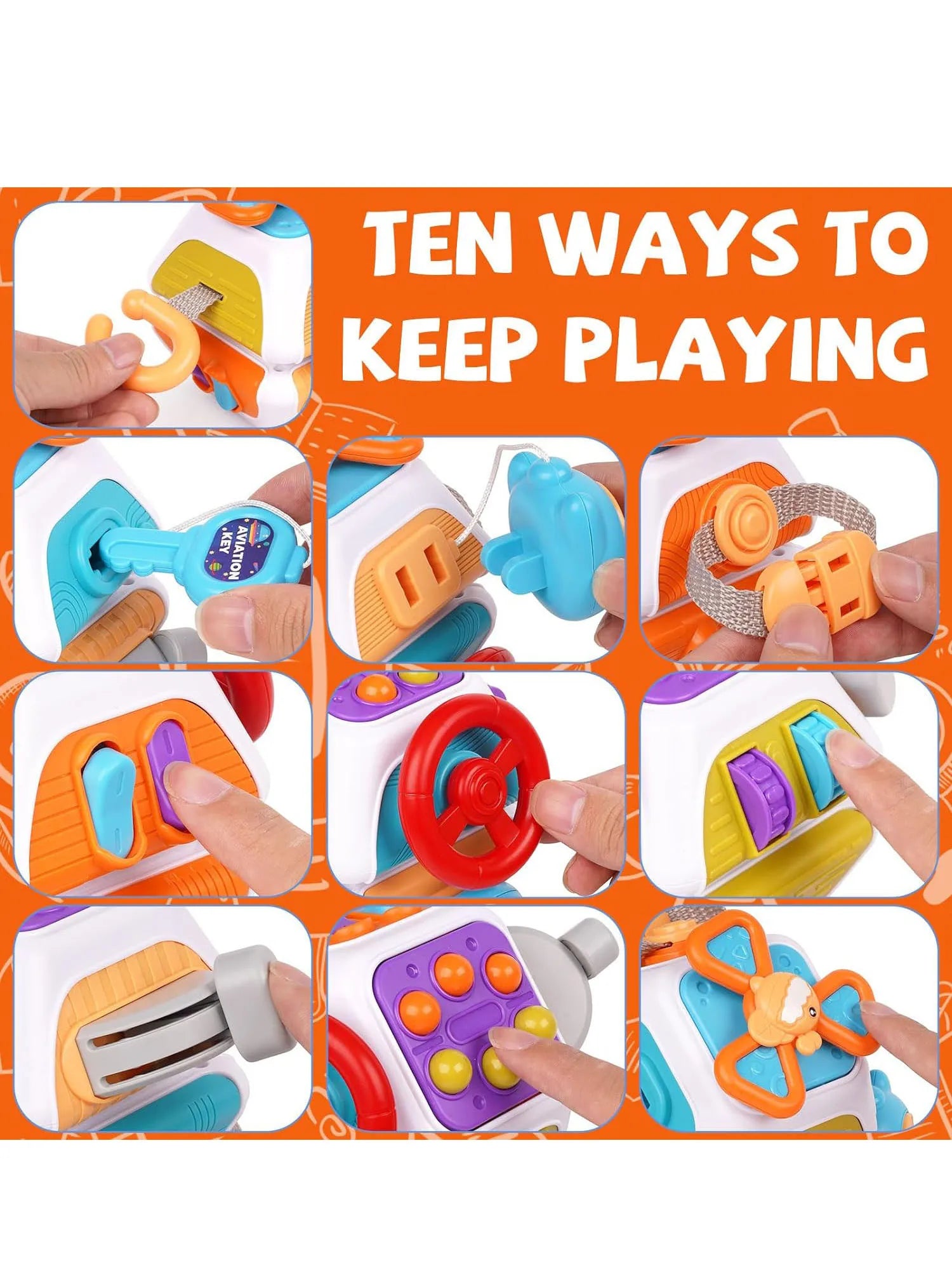 Cube de planche occupée pour bébé, jouets sensoriels Montessori pour tout-petits, activités d'apprentissage éducatives, jouet de voyage, boîte de verrouillage, motricité Fine