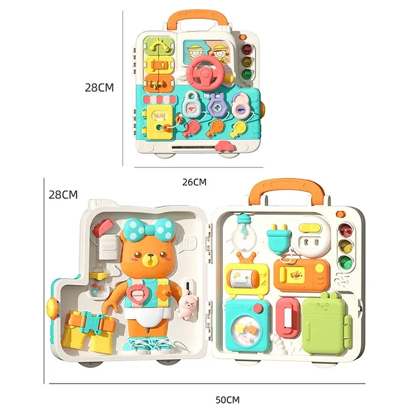 Planche d’activités Montessori / Jouet sensoriel avec musique et interrupteurs lumineux / Jouet multifonction pour tout-petits / Cadeau éducatif pour la petite enfance