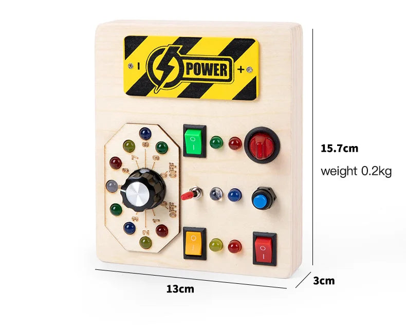 Bébé Montessori occupé conseil lumière LED interrupteurs panneau de commande jouets sensoriels en bois occupé conseil enfants jeux enfants Puzzle jouets cadeaux