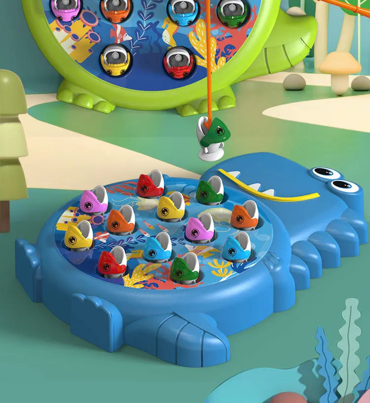 Jeu de pêche magnétique dinosaures / Jouet avec canne pour enfants / Jouet Montessori pour bébés / Jouet éducatif sans rotation / Idée cadeau