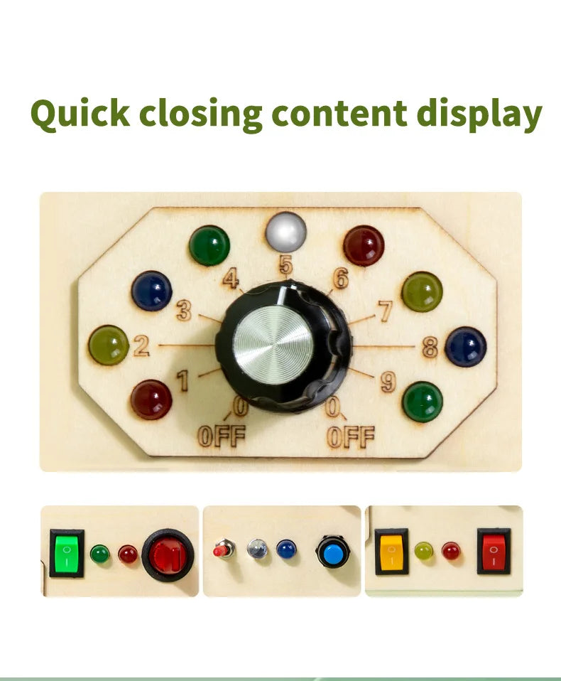 Bébé Montessori occupé conseil lumière LED interrupteurs panneau de commande jouets sensoriels en bois occupé conseil enfants jeux enfants Puzzle jouets cadeaux