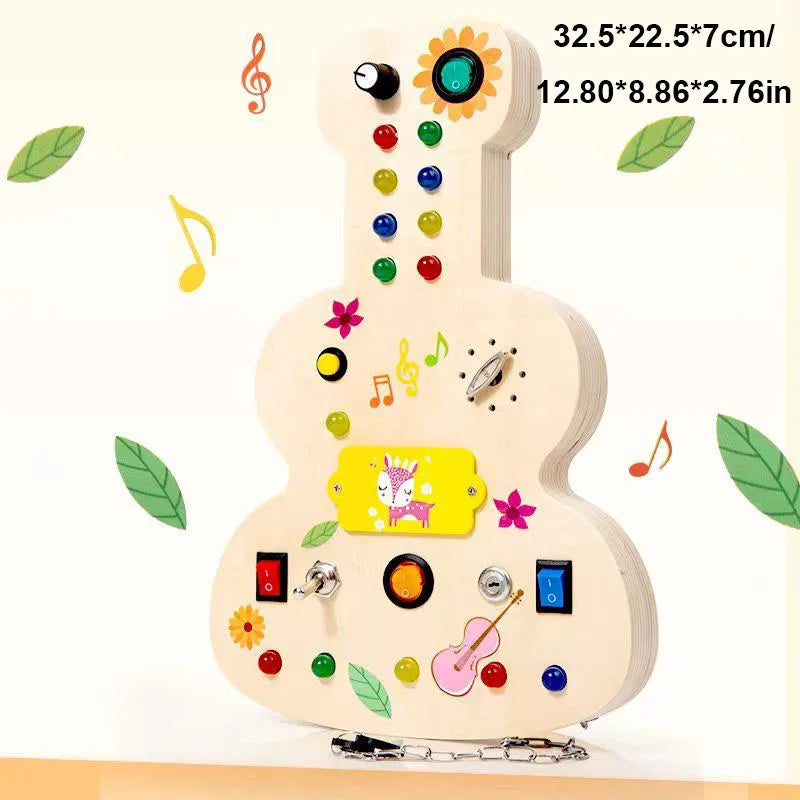 Planche d’activités Montessori / Circuit LED avec prise et interrupteur ON/OFF / Développement de la motricité fine et des capacités cognitives / Jouet éducatif pour bébés / Idée cadeau Busy Board