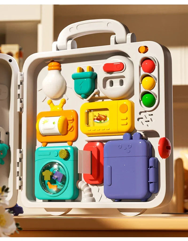 Planche d’activités Montessori / Jouet sensoriel avec musique et interrupteurs lumineux / Jouet multifonction pour tout-petits / Cadeau éducatif pour la petite enfance