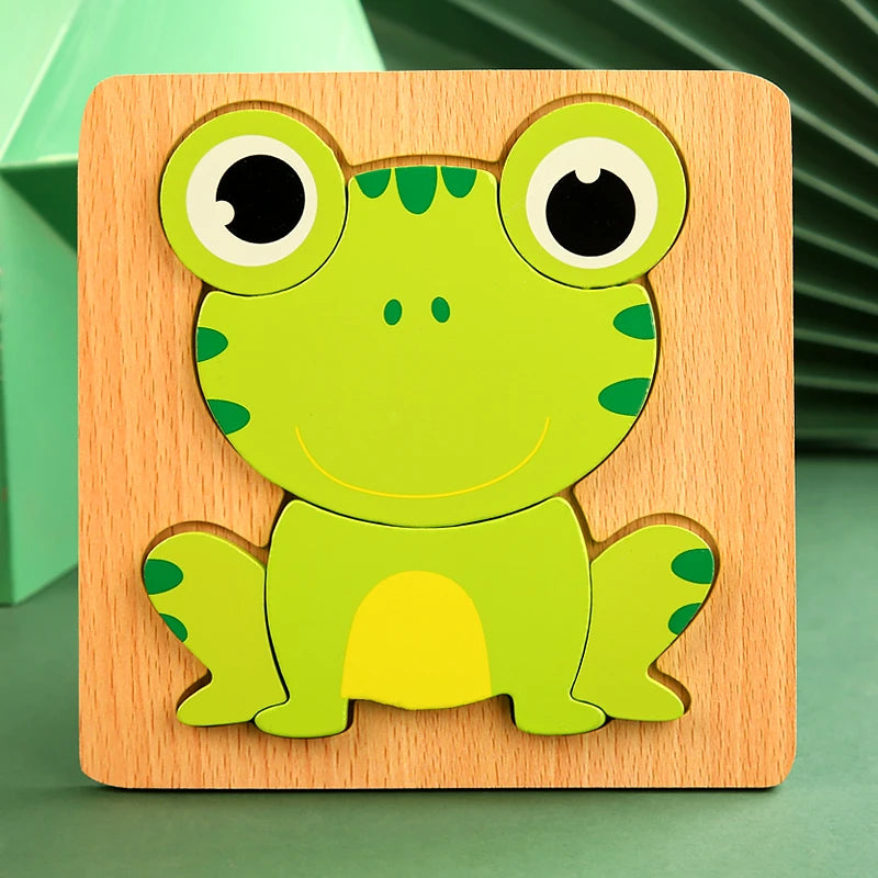 Puzzles en bois Montessori pour tout-petits / Jouets Montessori pour enfants de 2 à 5 ans / Puzzle éducatif 3D dinosaures